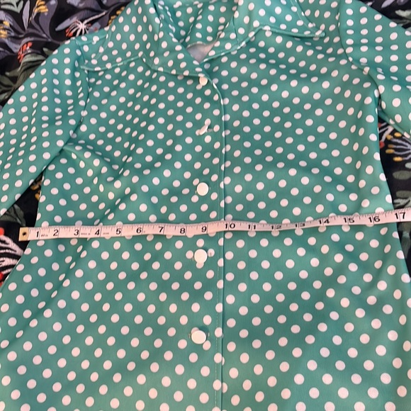 Vintage handmade polka dot polyester jumpsuit with matching shirt - Picture 13 of 16